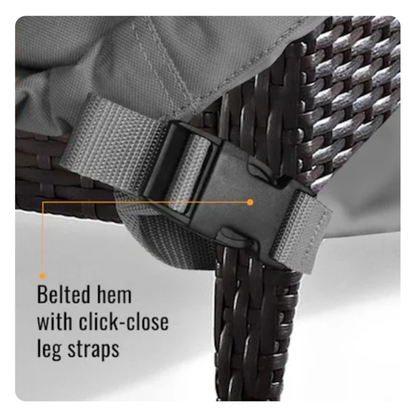 KHOMO GEAR Outdoor Dining Set Cover 88"W x 25"H x 58"D Gray - Picture 4 of 7